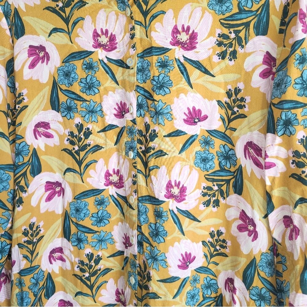 Natural Life Floral Print Button Front Mini Shirt Dress Small - Picture 3 of 5